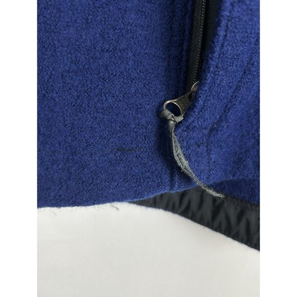 IBEX Men’s Large 100% New Wool Heavy Jacket Sweater Coat Black/  Blue Zip up USA - Picture 12 of 16
